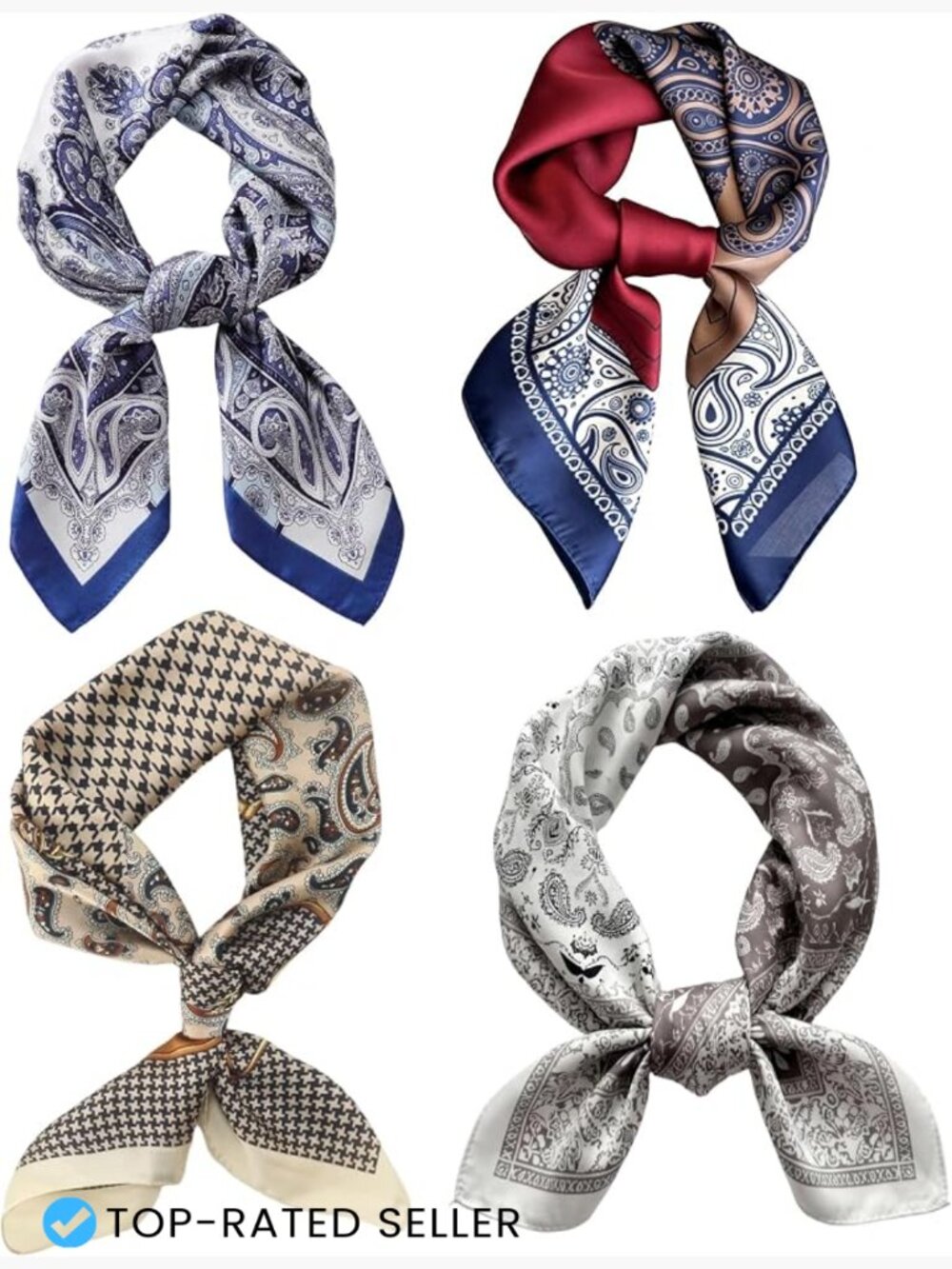 27'' Square Silk Like Satin Scarf Fashion Neckerchief Unisex Bandana Head Scarf